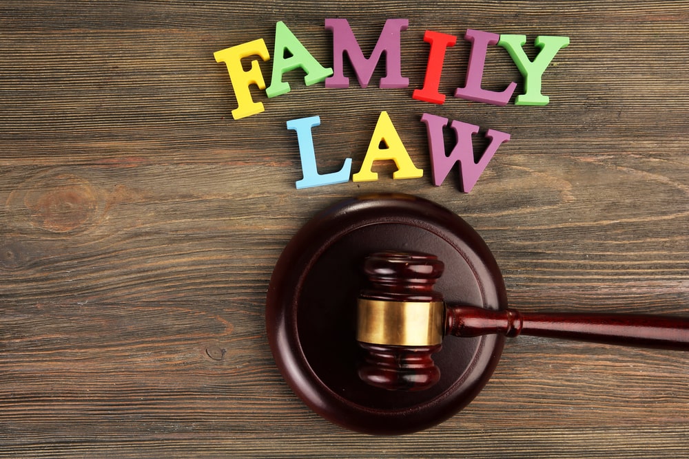 Parenting Plan Assessments in California Los Angeles portrayed by wooden letters spelling out 'family law' next to a gavel.